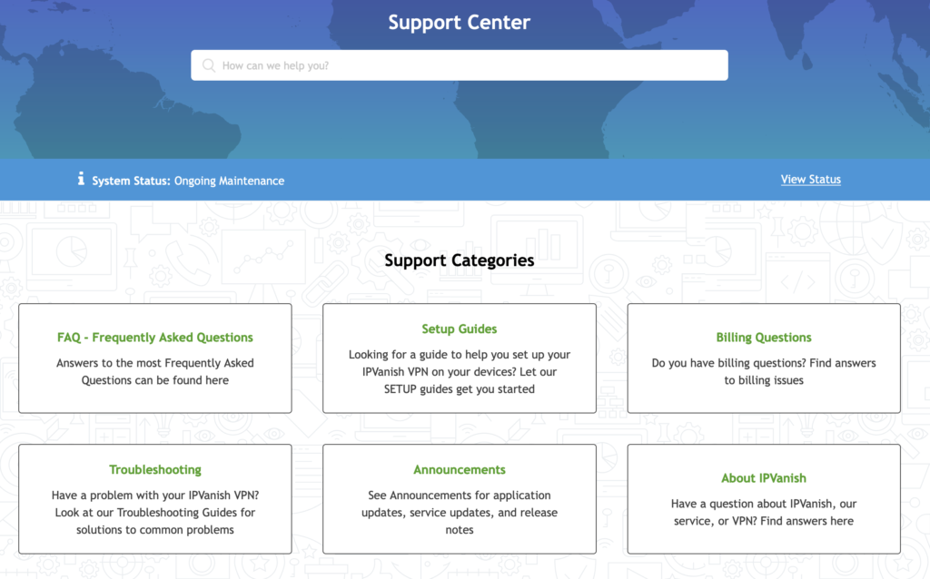 IPVanish vs NordVPN: IPVanish's support